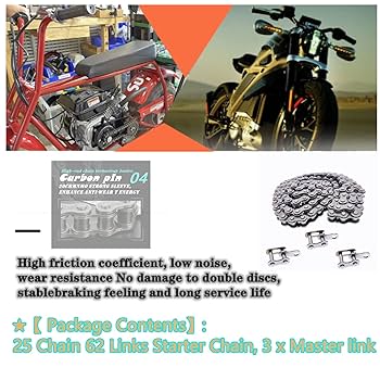 Amazon.com: #25 Chain 62 Links Starter Chain (Not Drive